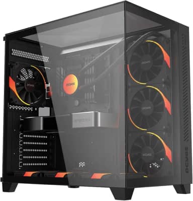 Gabinete Gamer PCYES Forcefield Max Black Vulcan, ATX, Mid-Tower, Vidro Temperado, Sem Fonte e Fan, Preto - GFFMAXBV