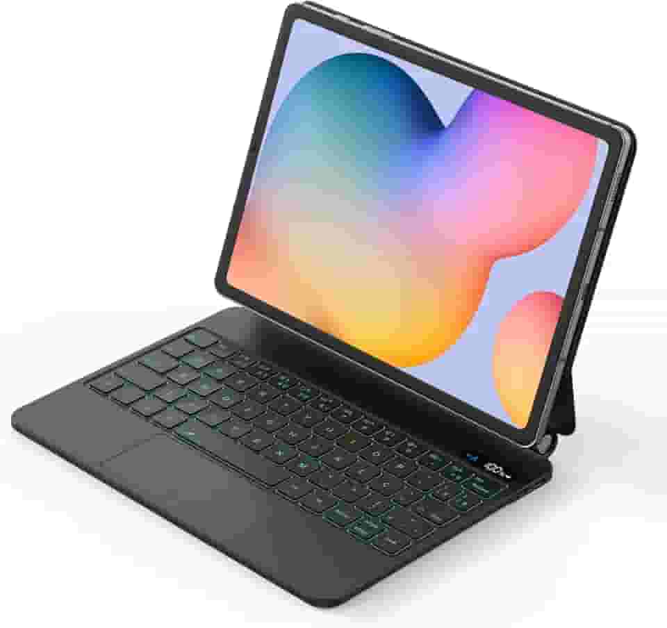 BETTDOW Capa com Teclado e Trackpad para Samsung Galaxy Tab S6 Lite 10.4' Polegadas, Capa com teclado Bluetooth sem fio destacável magneticamente,Teclado com LCD Display (Preto)