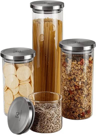 Potes Herméticos Porta-Mantimentos com Tampa de Inox Electrolux - 4 unidades