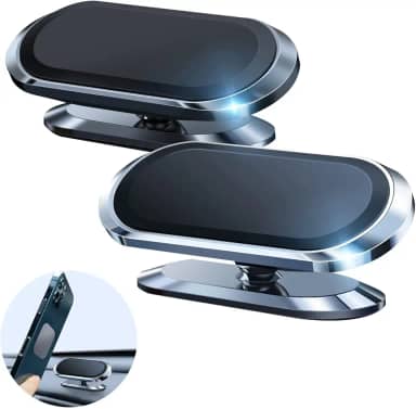 Pacote com 2 suportes magnéticos para celular para carro 【Upgrade 8X ímãs】Suporte de celular forte magnético, rotação de 360° e visualização de graus, para iPhone SE 12 11 Pro XS Max