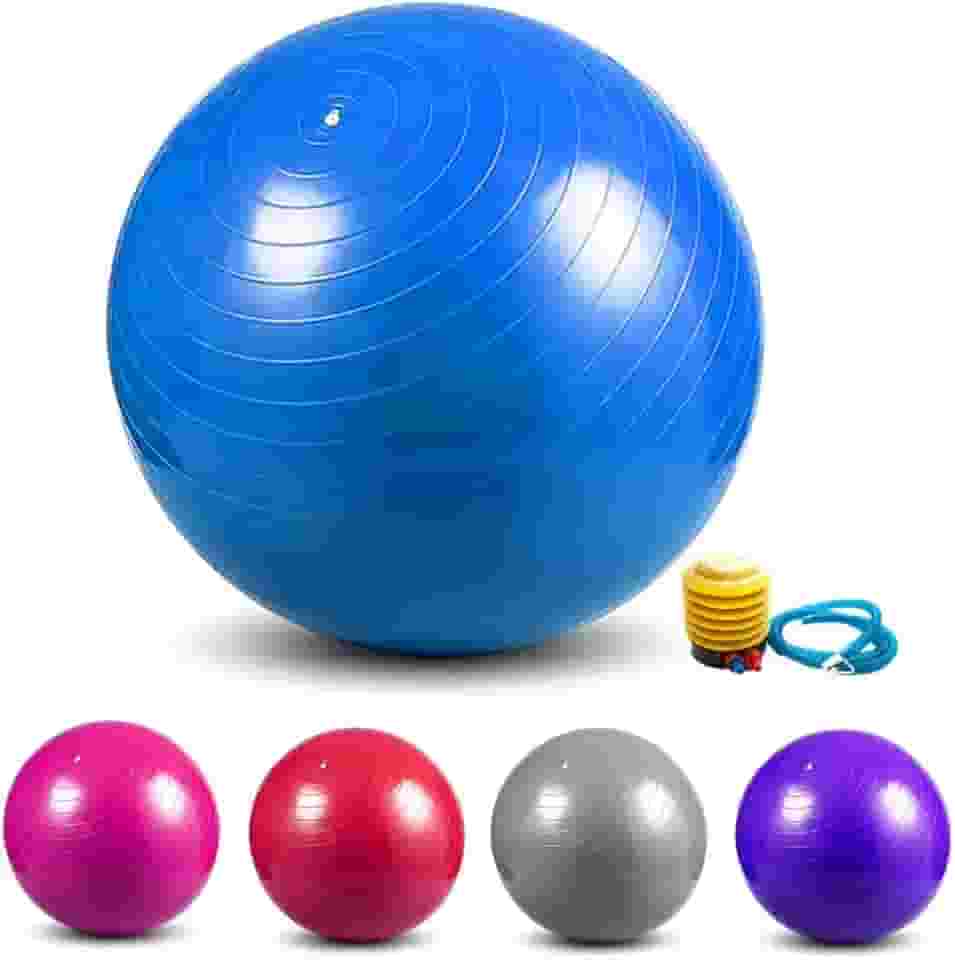 Bola Pilates Yoga Fitness 55 Cm C/Bomba Abdominal Ginastica (Prata)