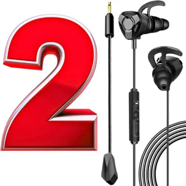Kit 2 Fones de Ouvido Gamer Com Fio e Microfone Flexível Headset para jogos online mobile in-ear compatível Celular Console pc computador notebook video game