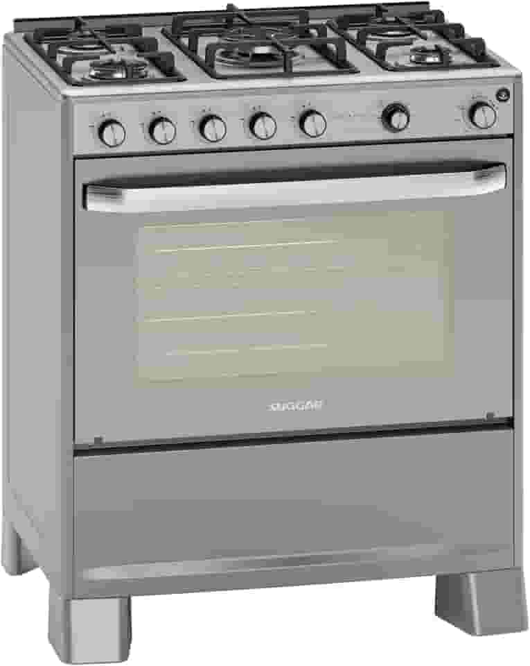 SUGGAR FOGÃO SELECT GRILL PRATA MESA DE INOX 5 BOCAS TREMPES DUPLAS FERRO FUNDIDO PORTA ESPELHADA ACENDIMENTO AUTOMÁTICO 220V FGISLG522PRIX