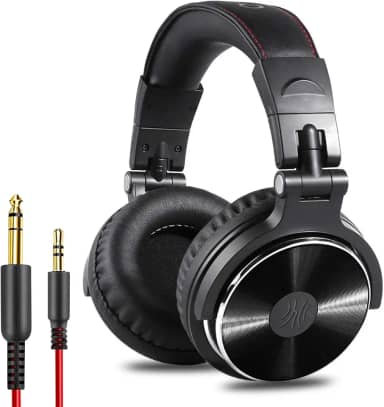 Fone de Ouvido P/Estúdio DJ OneOdio Pro-10 Black, Falante 50mm Neodimio Conexão P2 ou P10 Com Microfone, Cabo Destacável, Preto, Grande