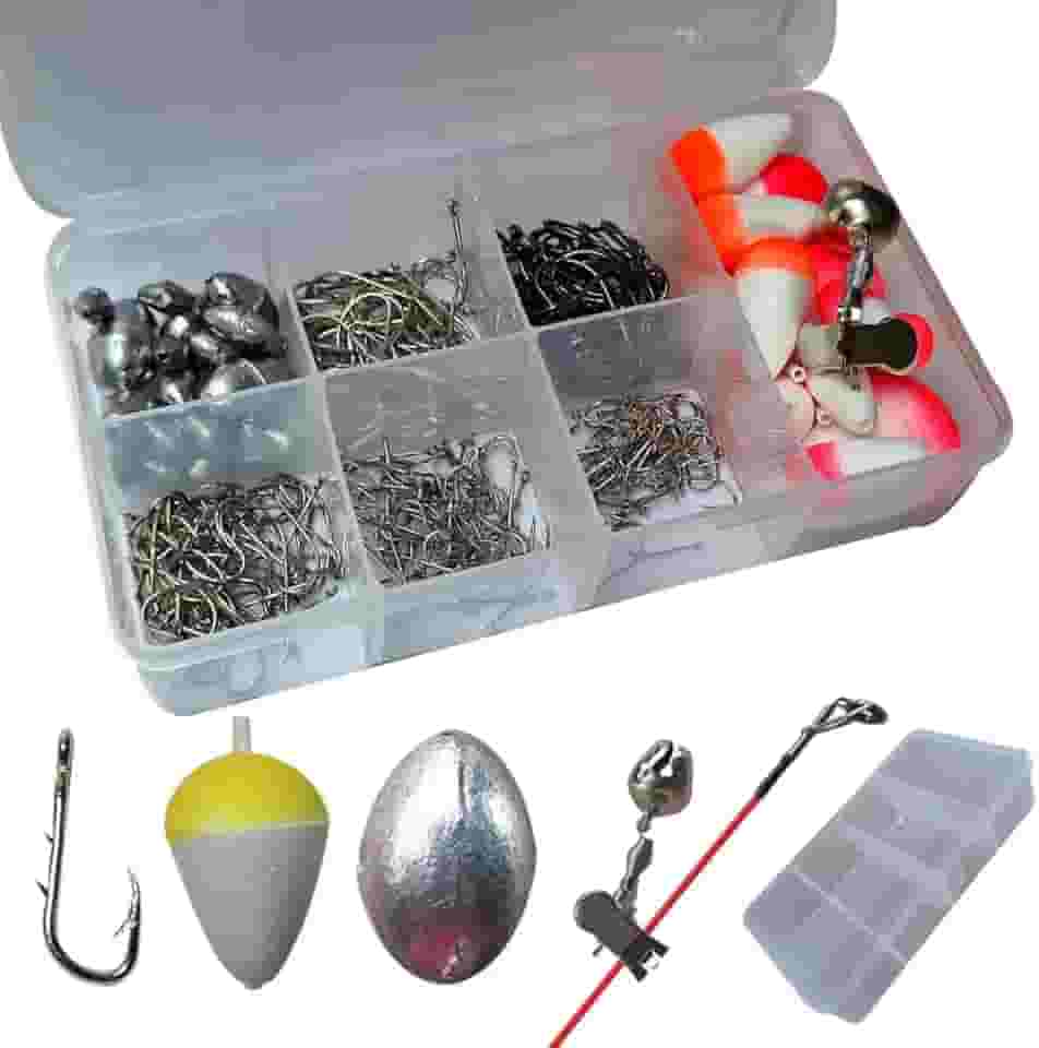 Kit Anzol de Pesca Estojo com Chumbada Boias Guizo 286 Unidades