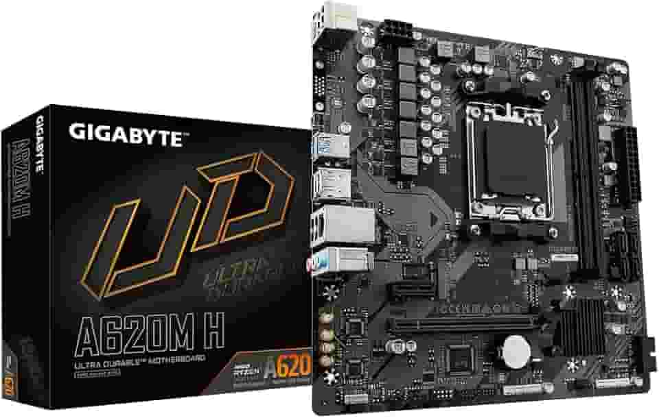 Placa Mãe Gigabyte A620M H, DDR5, mATX, AM5, M.2 NVME, Displayport/HDMI