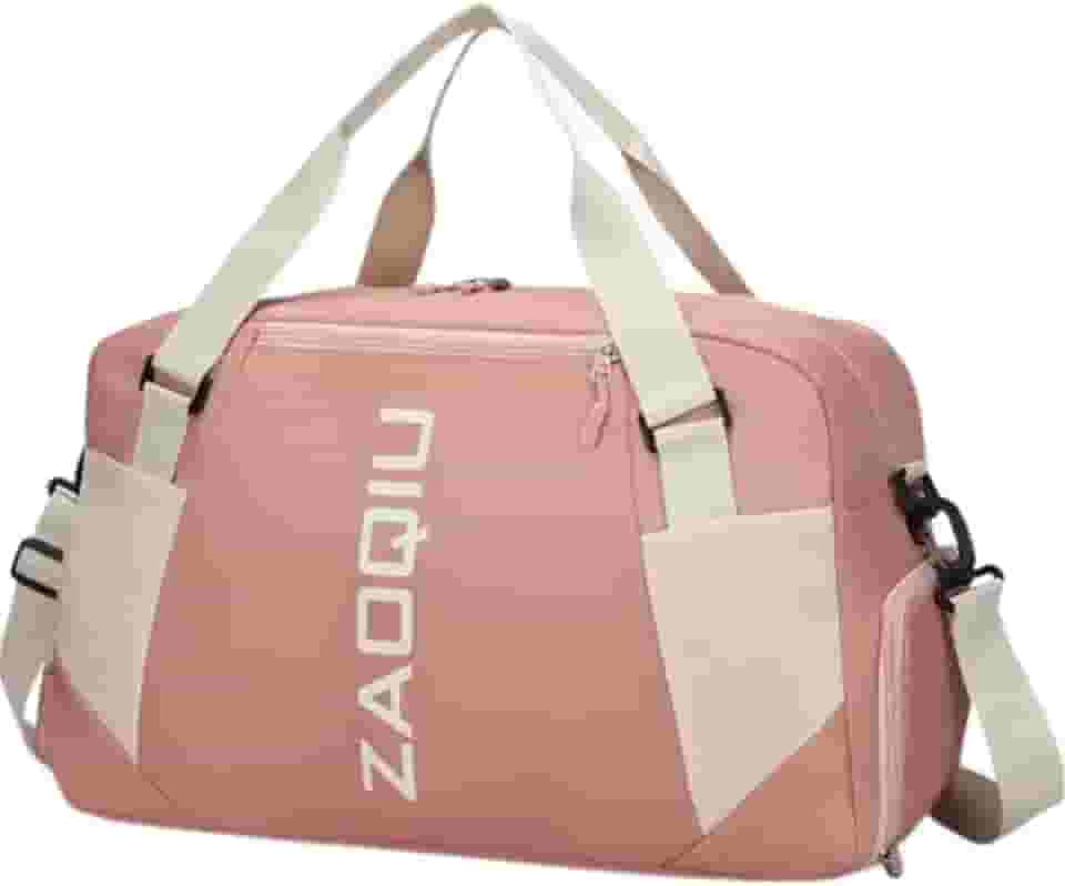 Bolsa Mala De Mão 10kg Viagem Academia Bordo Grande Avião Alça ajustável Área Seca Área Molhada Compartimento Tênis (Rosa)
