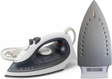 Ferro de Passar Roupa a Vapor e Seco 1200W – Base Antiaderente, Leve e Eficiente, Preto e Branco, 127V ou 220V (127V)