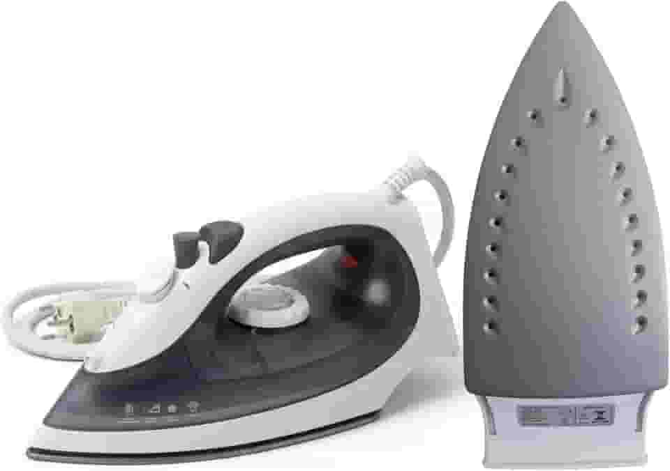 Ferro de Passar Roupa a Vapor e Seco 1200W – Base Antiaderente, Leve e Eficiente, Preto e Branco, 127V ou 220V (127V)