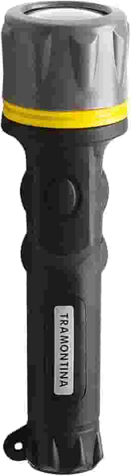 Tramontina 43757301, Lanterna Plástica Pilhas 2D, Lâmpada de Krypton Tensão 2.4V, Preto