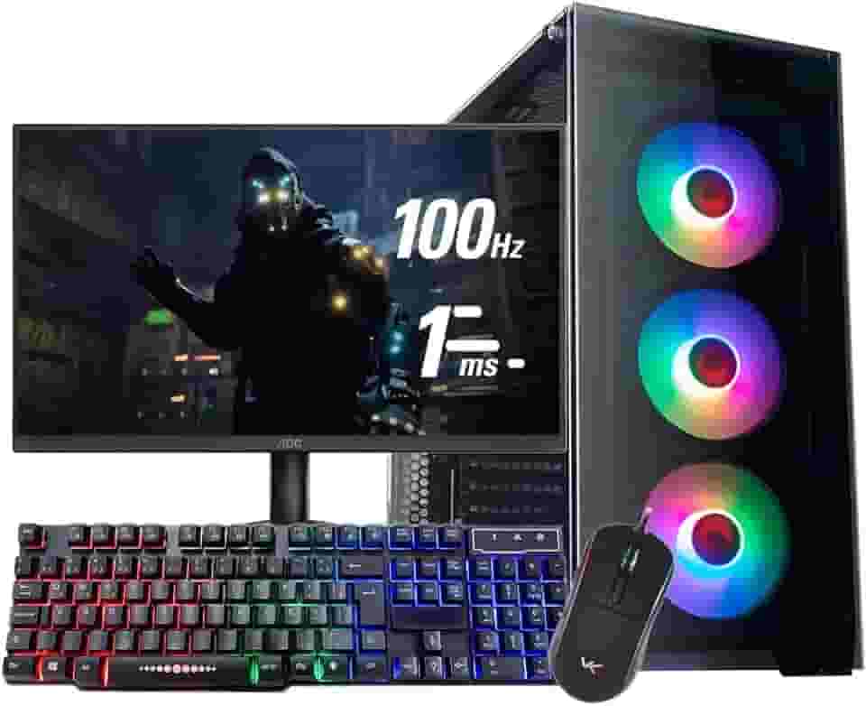PC Gamer Completo AMD Ryzen 5 4600G | 16GB DDR4 | NVMe 500GB | Monitor 21,5' 100Hz | Kit Gamer