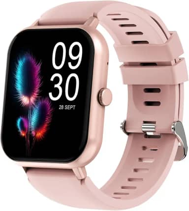 SmartWatch, relogio smartwatch feminino com 1.83' Ecrã tátil, à prova d'água IP68, Recebimento de Notificações, relogio smartwatch masculino com 100+ Modos Esportivos Faz e Recebe Ligações (Rosa)