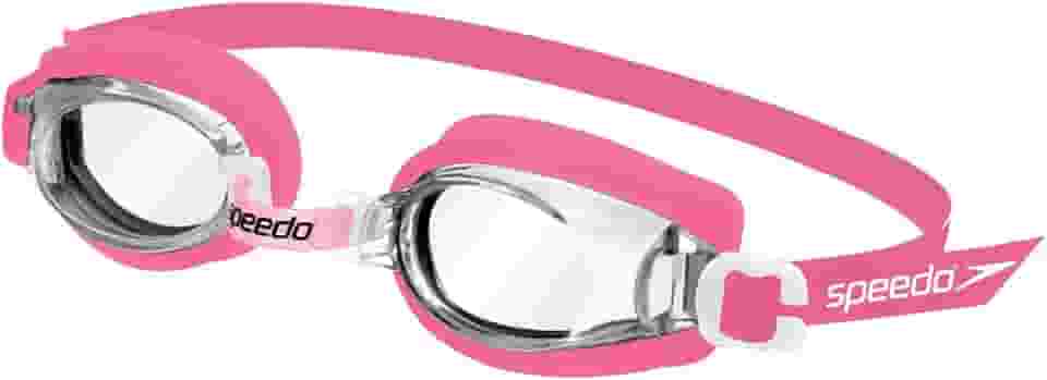 Óculos de Natação Infantil, Speedo, Jr Captain, Lentes Com Proteção UV, Narizeira Ajustável e Tiras Em Silicone