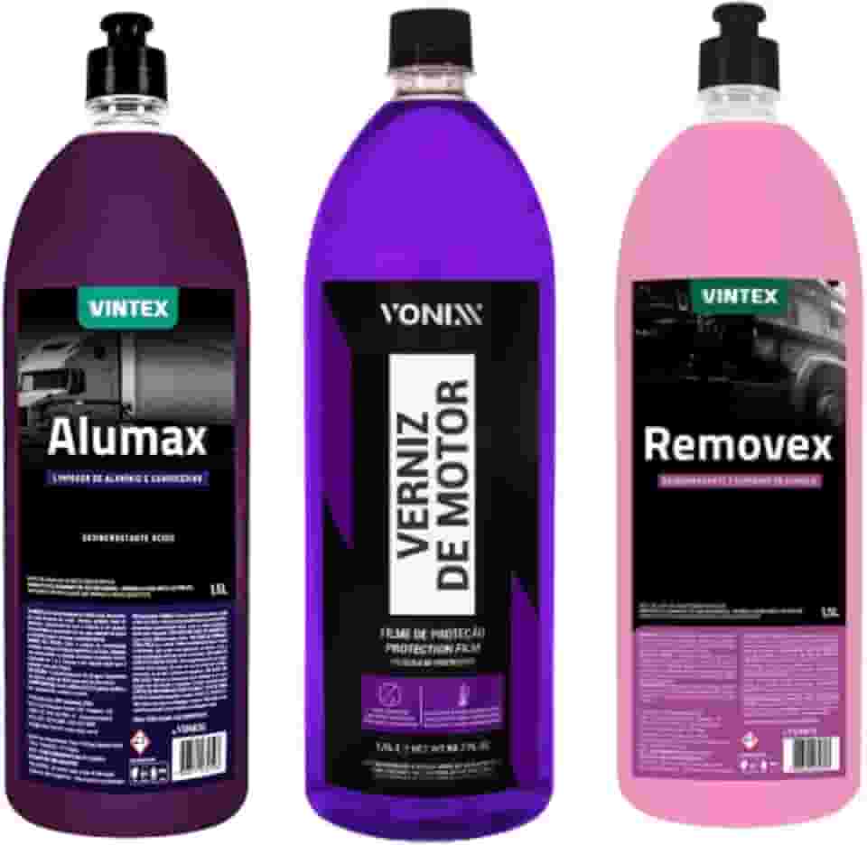 Desengraxante Removex + Alumax + Verniz De Motor Vonixx, Kit de lavagem automotiva