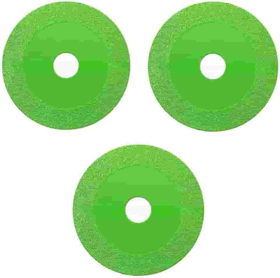 Kit 3 Discos Multiuso para Corte de Espelho Porcelanato Vidro Cerâmica 100 mm (VERDE)
