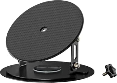 Bettdow Suporte para projetor de aço carbono com parafuso de 6 mm para a maioria dos projetores, base giratória de 360°, suporte ajustável com fácil configuração - preto