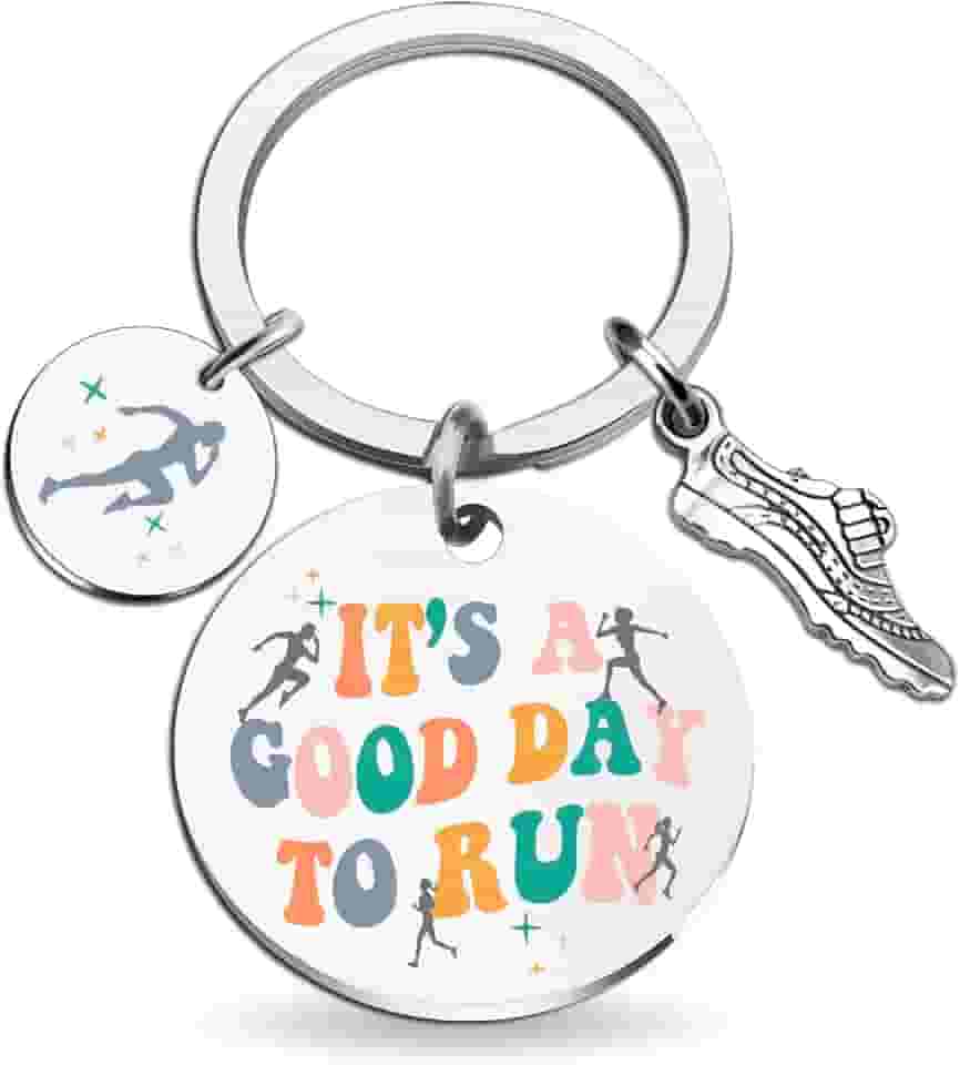 Presentes de atletismo para corredores, mulheres, homens, maratonas, essenciais para corrida cross country, acessórios personalizados It Is a Good Day To Run, chaveiro
