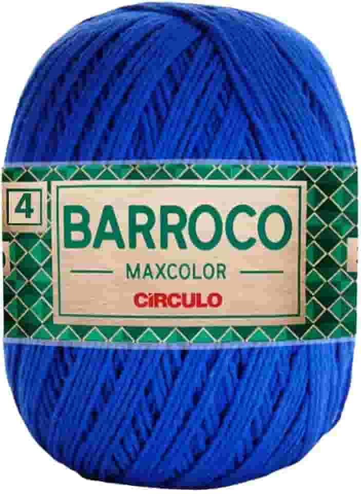 Linha Barbante para Artesanato Barroco MaxColor 2829 - Azul Bic 4/4 com 338m Bordados e Crochê Círculo