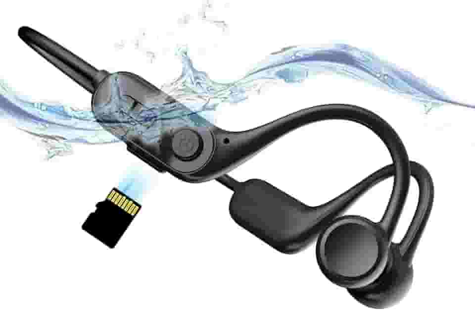 Fones de ouvido de condução óssea sem fio para natação Bluetooth 5.2 Fones de ouvido IPX8 totalmente à prova d'água Fones de ouvido abertos 32 GB MP3 Player 6D Surround Sound Fones de ouvido leves par