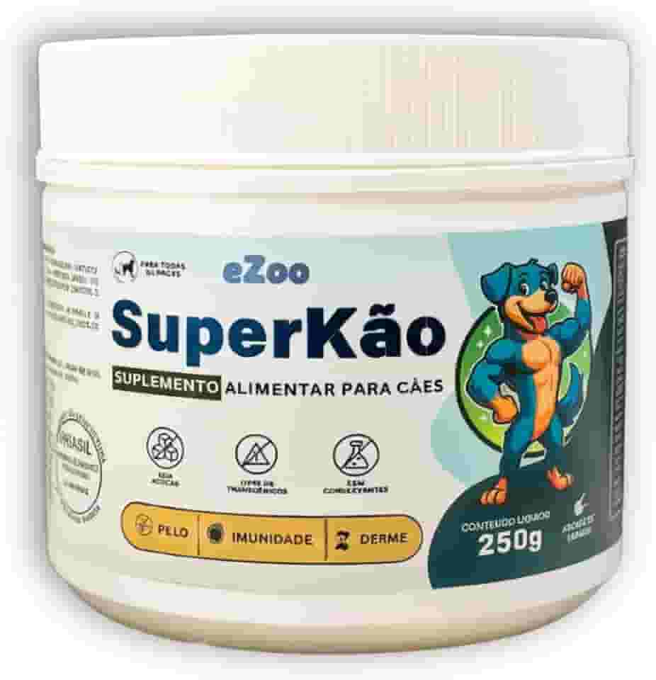 SuperKao Suplemento Alimentar Premium para Cães 250g com Vitaminas, Minerais e Probióticos Pelos Imunidade Derme