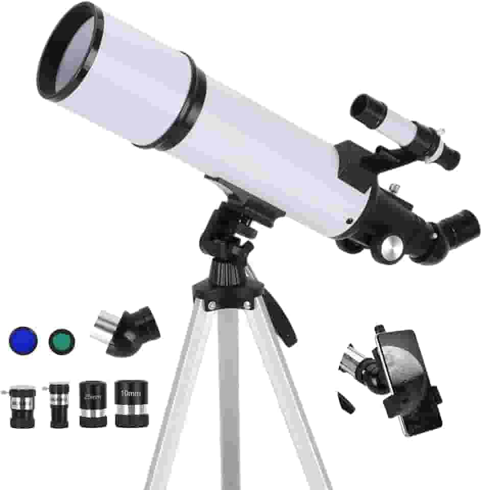Telescópio Astronômico Profissional Portátil, em um Kit, com Kit Completo, Completo com Tripé Ideal para Iniciantes e Entusiastas da Astronomia, Presentes para meninos e meninas 