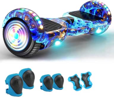 Hoverboard Elétrico - 4400 mAh Skate Elétrico, 6.5 ' Roda , Autobalanceamento Inteligente, Bluetooth, LED, 15km/h, 120kg Carga Máxima - Ideal para Crianças e Adultos - Uso em Casa, Parque (Cauda de Fênix Azul)
