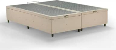 Box Baú Premium Linho Bege Queen