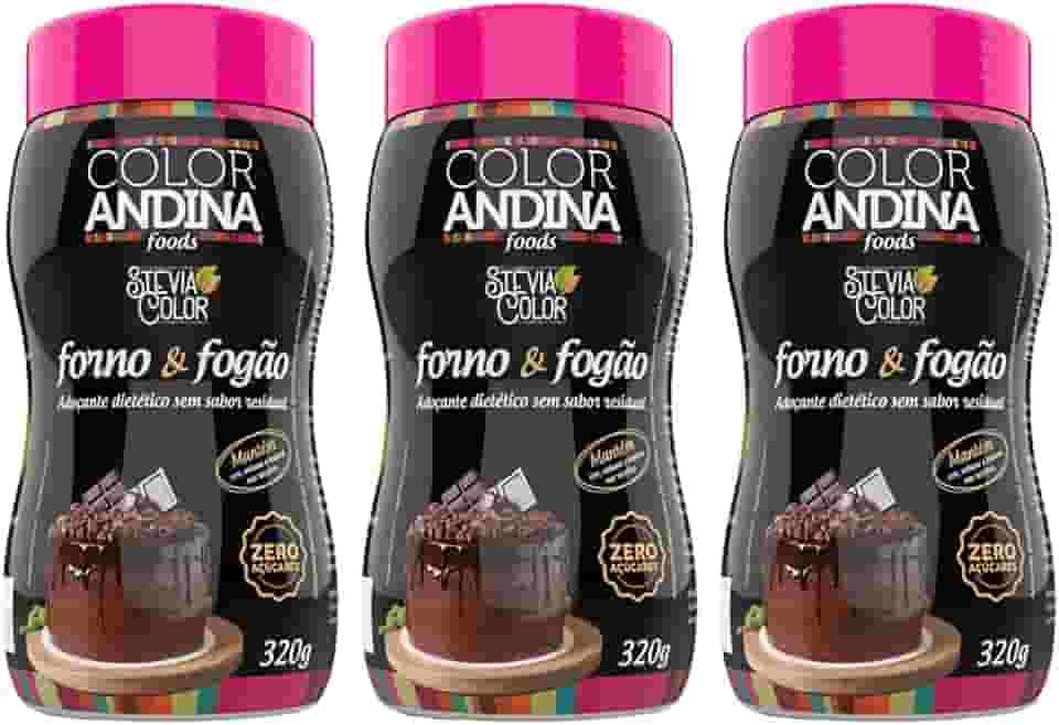 Adoçante Stévia Culinário | Color Andina | Forno E Fogão 320g – 3 potes