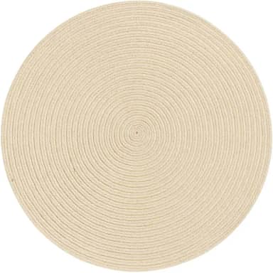 Kit 6 Jogos Americanos Redondos Decorativos | Cores Variadas | Elegância e Proteção para Mesa de Jantar (Bege, 4 peças)