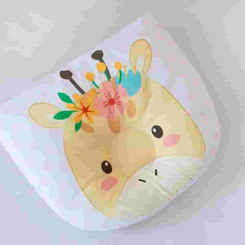 Travesseiro Almofada Anatômico de Bichinhos para Bebê Feminino e Masculino RN (Girafa Rosa)