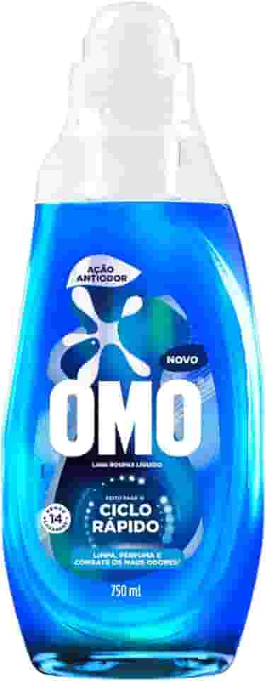 Lava-Roupas Líquido Omo Ciclo Rápido Ação Antiodor Frasco 750ml