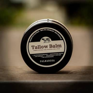 Tallow Balm Pomada Natural para Cuidados com a Pele, Hidratação Profunda, Ação Cicatrizante e Anti-inflamatória (Aroma Palmarosa)