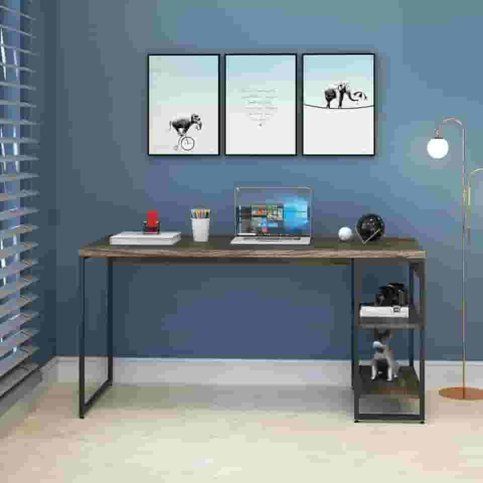 Compace Desing, Escrivaninha com Estante Baixa 2 Prateleiras 1,50m Dynamica