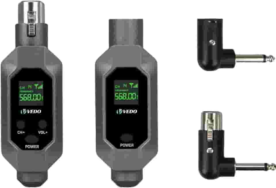 Conversor de microfone Transmissor e receptor XLR Sistema sem fio para microfone dinâmico para microfone com fio,(Transmissor X1 Receptor X1 Não é possível alterar o canal ou a frequência do sinal)