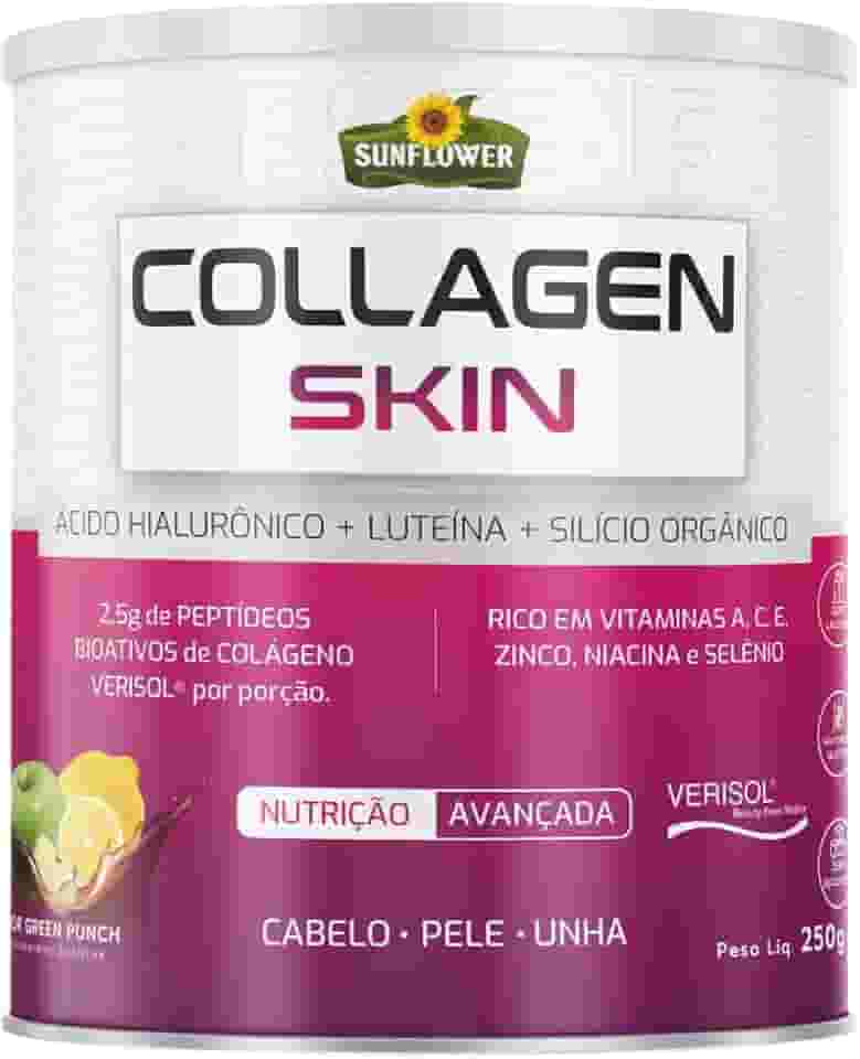 Colágeno Verisol Hidrolisado com Ácido Hialurônico + Luteína + Silício Orgânico - Collagen Skin Sunflower