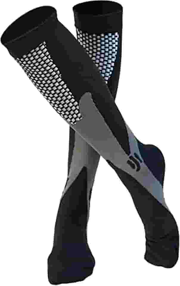 Meia Alta Compressão Masculina Alivio Dor E Cansaço Nos Pés Para Trombose E Má Circulação Corrida Cano Alto Esportiva Ciclismo Bike Cross 3/4