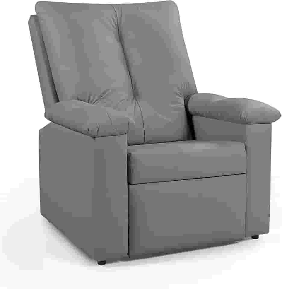 Poltrona Lisboa Reclinável Papai 3 Posições Estética Corino Confort Plus (CINZA)