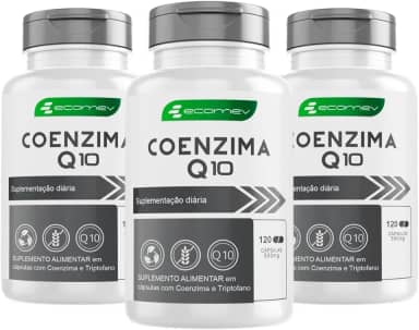 3Un Coenzima Q10 Ubiquinol 100% Puro 500mg Maxima Absorção 360Cáps Ecomev