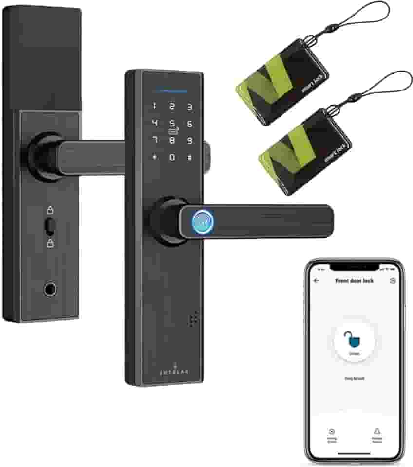 Fechadura Digital Inteligente Smart Lock, WIFI Fechadura compatível com Tuya APP+Transmissão de voz em português+Impressão digital, senhas, cartão e chave mecânica Desbloqueio (X1)