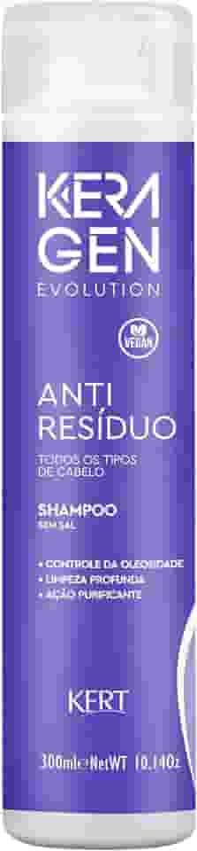 Keragen, Shampoo para cabelos, Anti resíduo, Para todos os tipos de cabelos, Sem sal, Evolution, 300ml, Roxo