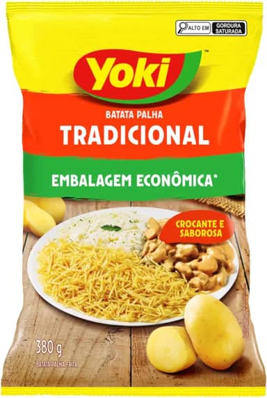 Batata Palha Frita Tradicional Yoki Pacote 380g Embalagem Econômica