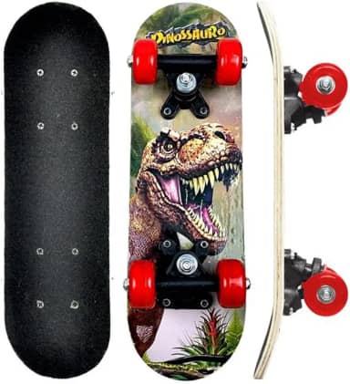 Skate Infantil Dino Madeira 43,5cm até 30kg, DM Radical