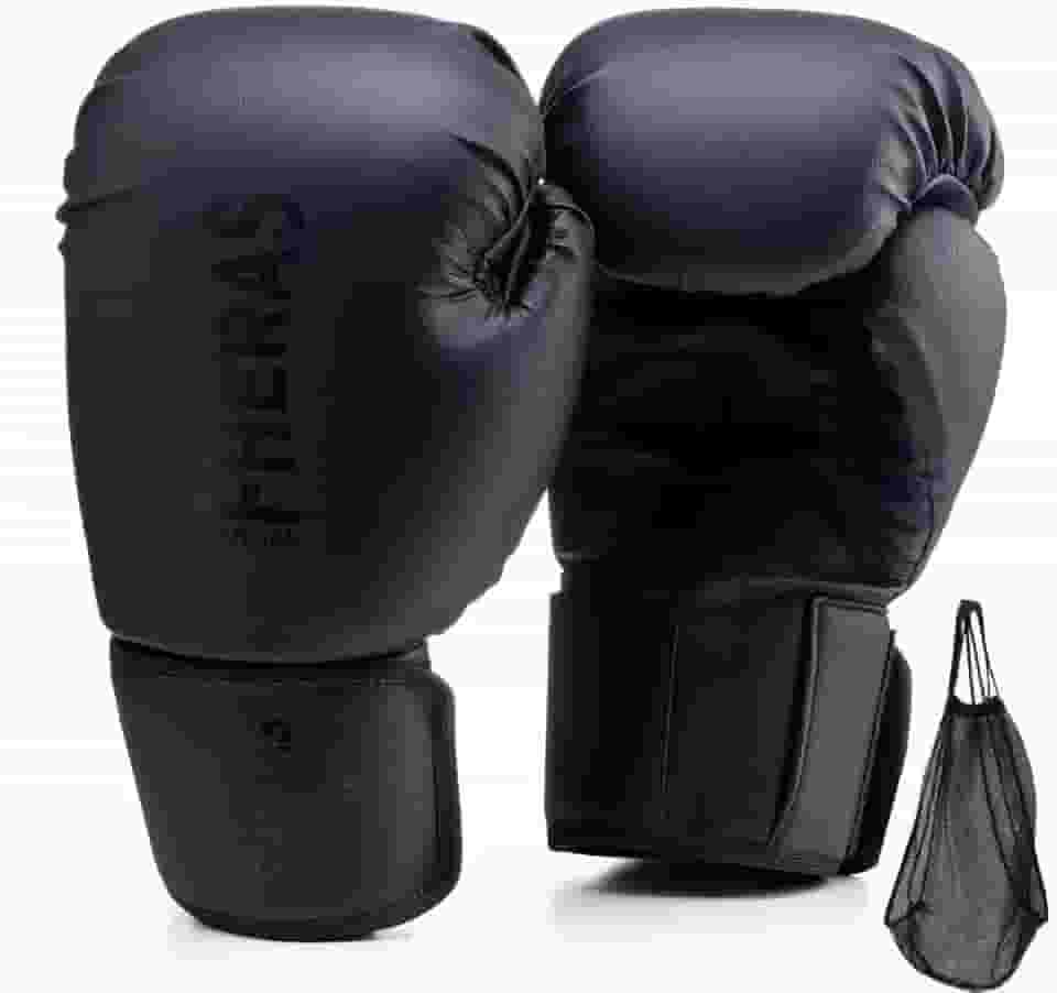 Luva de Boxe Muay Thai MMA Pro All Black Fheras 12Oz