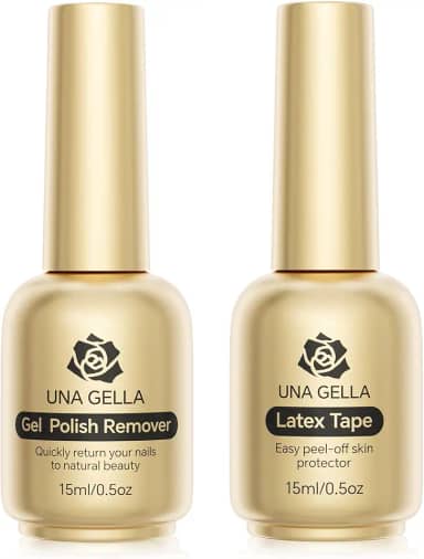 UNA GELLA Removedor de esmalte em gel, removedor de gel sem acetona para unhas com fita de látex líquido seco ao ar para cuidados com as unhas - Kit de remoção de unhas de baixo odor rápido e fácil