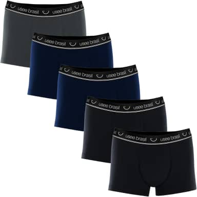 Kit 5 Cuecas Boxer Algodão Adulto Plus Size Usee Brasil P