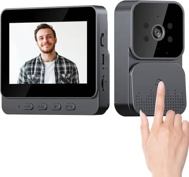 Tela IPS de 4,3 polegadas 2.4G Wire Less Visual Intercom Campainha com tela, Wire Less Smart High-Definition Video Monitoring Campainha inteligente Intercomunicador bidirecional