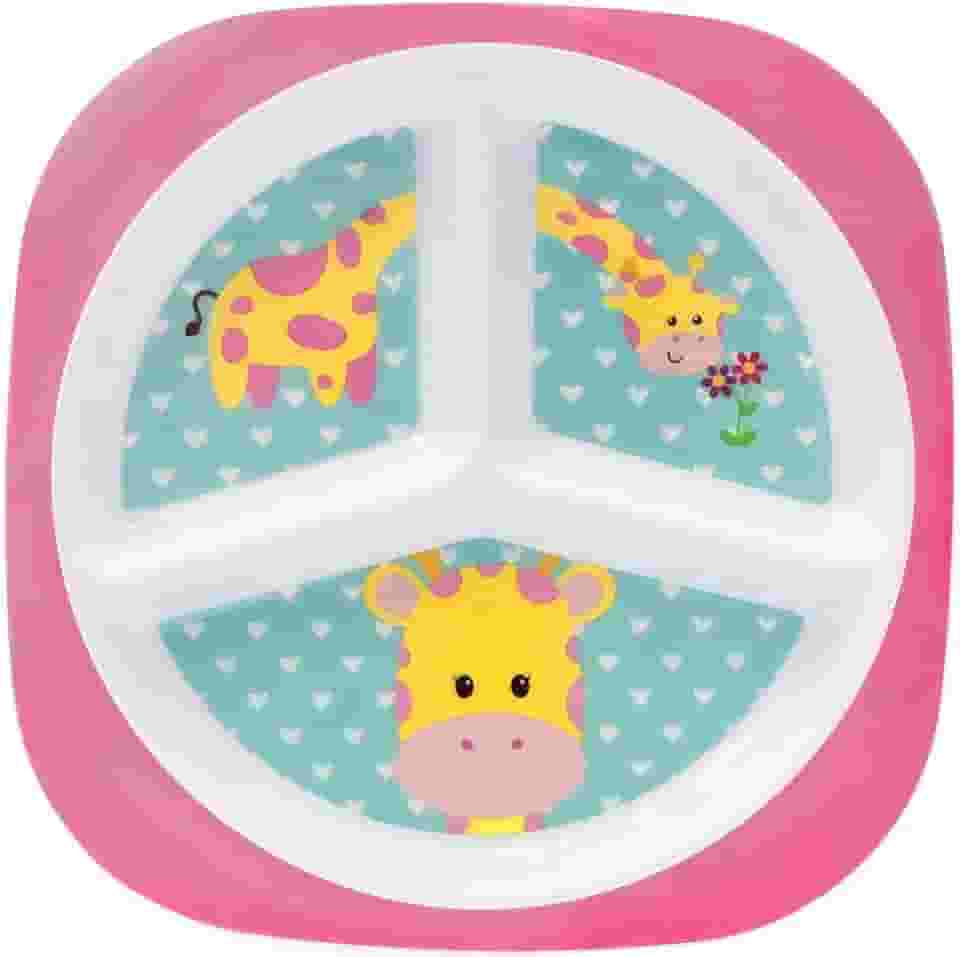 Prato Com Divisórias - Girafinha, Buba, Colorido