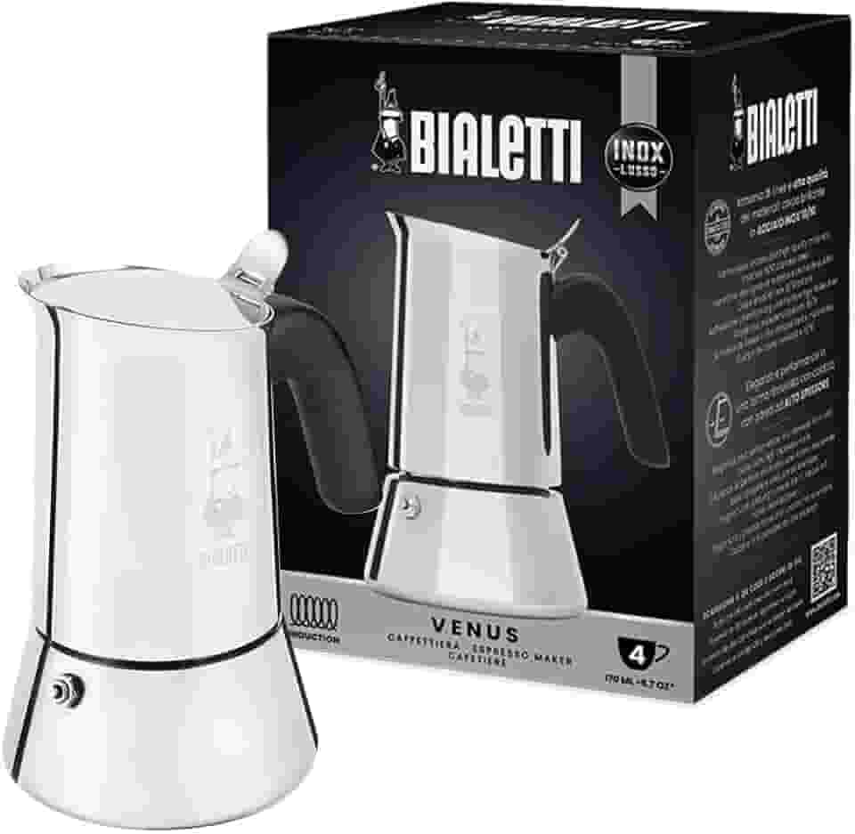 Cafeteira Bialetti Venus, aço inoxidável, 4 xícaras, prateada