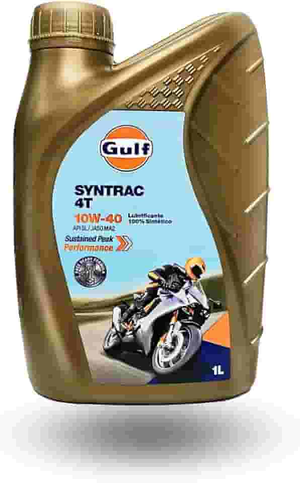 Óleo Lubrificante Moto SINTÉTICO 10W-40 GULF SYNTRAC 4T SAE 10W40 API SL 1L Lubrificante para motos 4T