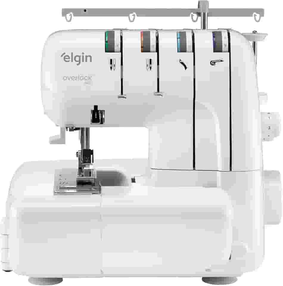 Máquina de Costura Overlock 2000 Elgin Doméstica Portátil Versátil Branco - 220V